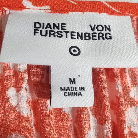 Diane Von Furstenberg x Target Ginkgo Maxi Dress Women M Orange Milkmaid Cottage - Picture 10 of 15